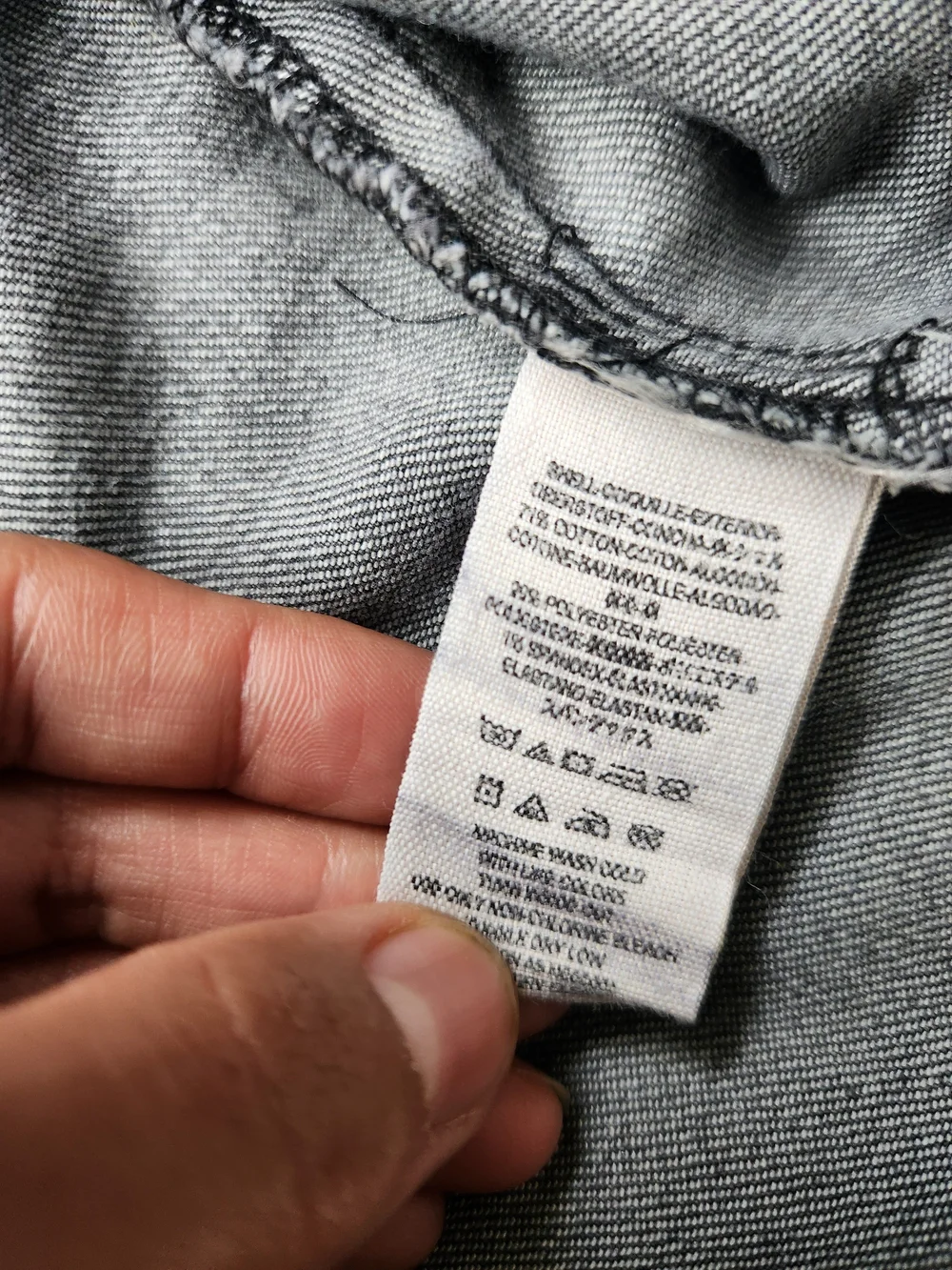 Free People Gray Cropped Denim Moto Jacket